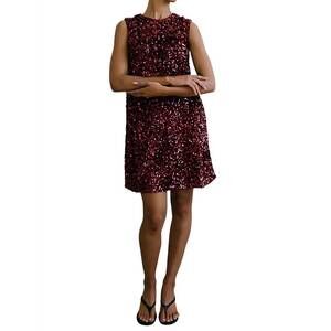 NEW IDEM DITTO reya sequin velvet dress in wine